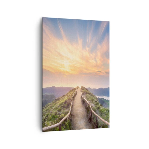 Quadro su tela - Stampe su Tela - Un pittoresco sentiero su una collina con vista sul tramonto - 80x120cm - Vicino al cielo - Decorazione murale moderna per soggiorno e camera da letto ARTTOR