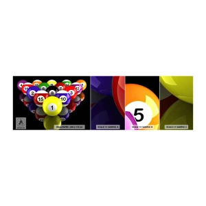 Campione di Fotomurale Adesivo Deluxe Sticker - I diversi colori del gioco - Sport, Biliardo, Palle da biliardo - 100x30 cm