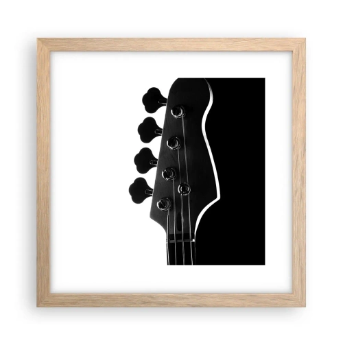 Poster in cornice rovere chiaro - Silenzio rock - 30x30 cm