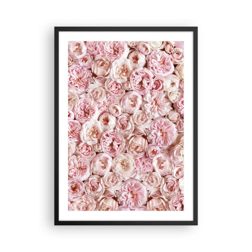 Poster in cornice nera - Una romantica composizione di fiori rosa in primo piano - 50x70cm - Coperto di rose - Decorazione murale moderna per soggiorno e camera da letto ARTTOR