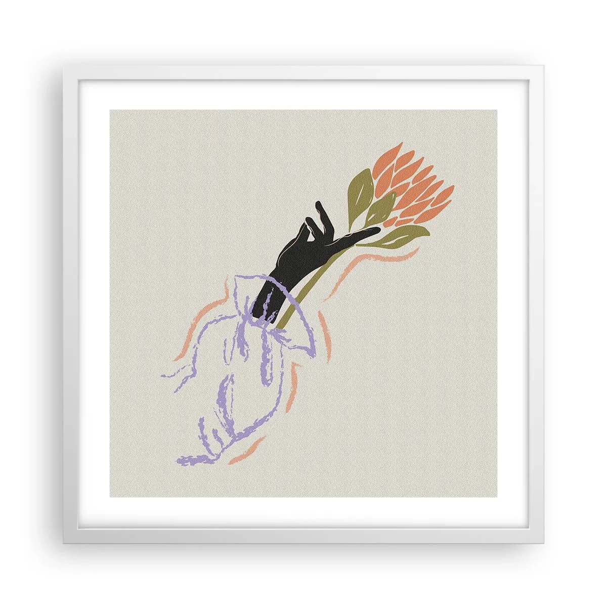 Poster in cornice bianca - Tocco delicato - 50x50 cm