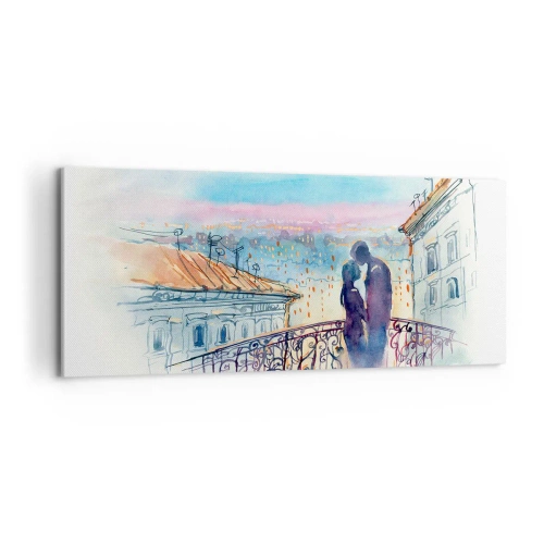 Quadro su tela - Stampe su Tela - Amanti parigini - 100x40 cm