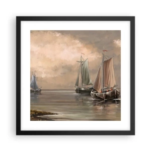 Poster in cornice nera - Il ritorno dei marinai - 40x40 cm