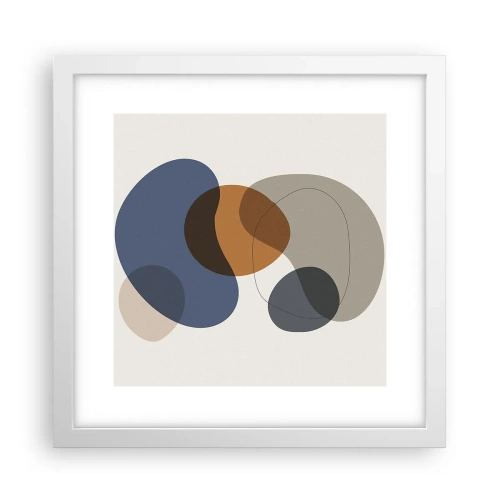 Poster in cornice bianca - Gocce di colore - 30x30 cm