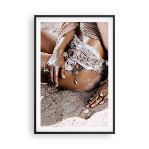 Poster in cornice nera - Gettata dalle onde? - 61x91 cm