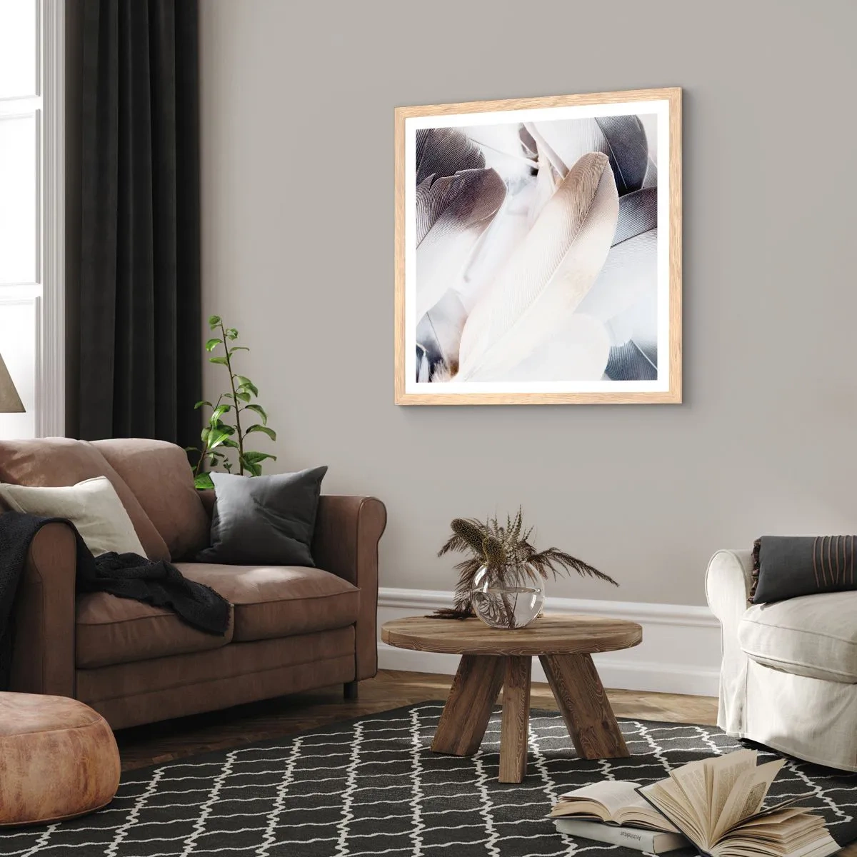 Poster in cornice rovere chiaro - Quasi angeliche - 40x40 cm