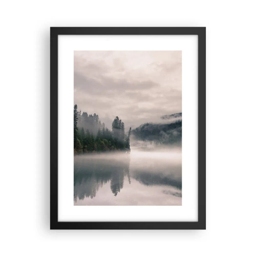 Poster in cornice nera - Riflettendo nella nebbia - 30x40 cm