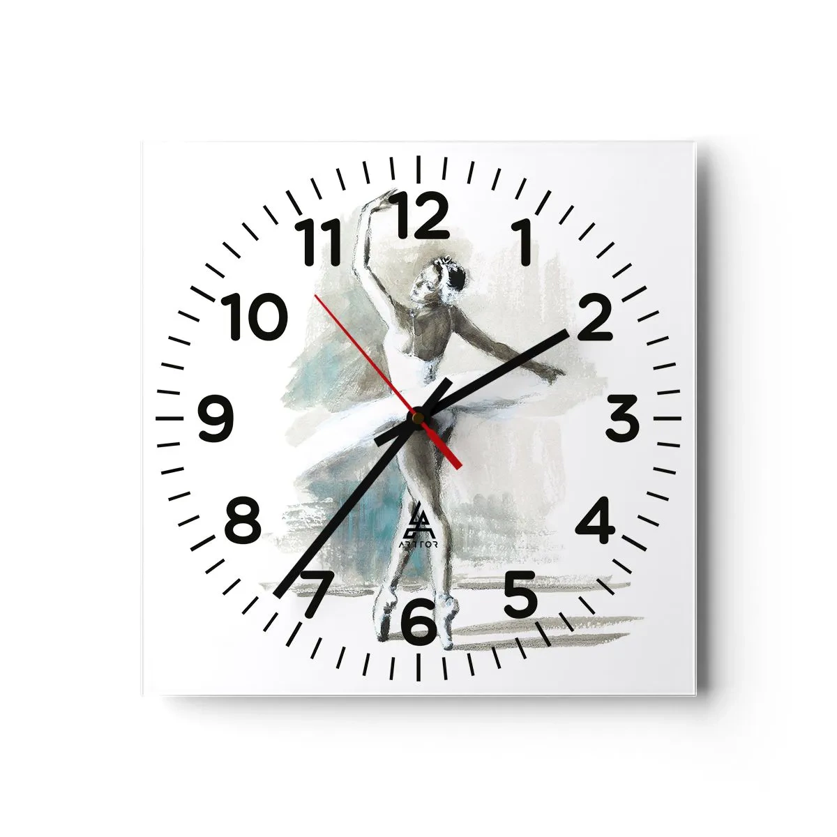 Orologio da parete - Orologio in Vetro - Tramutata in un cigno - 40x40 cm