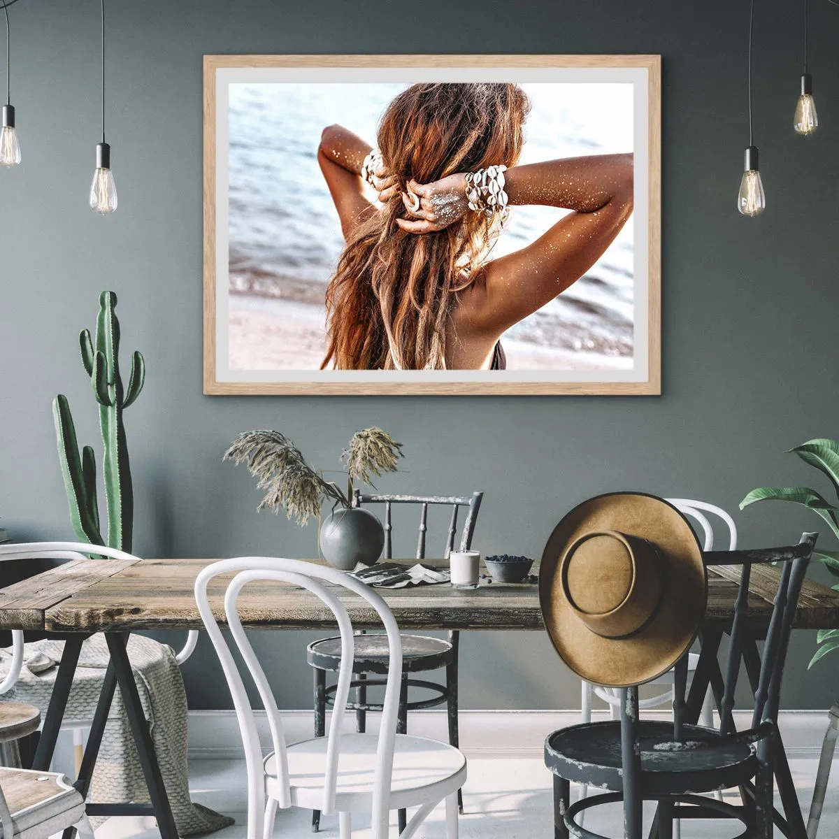 Poster in cornice rovere chiaro - Sorella dell'acqua e del sole - 70x50 cm