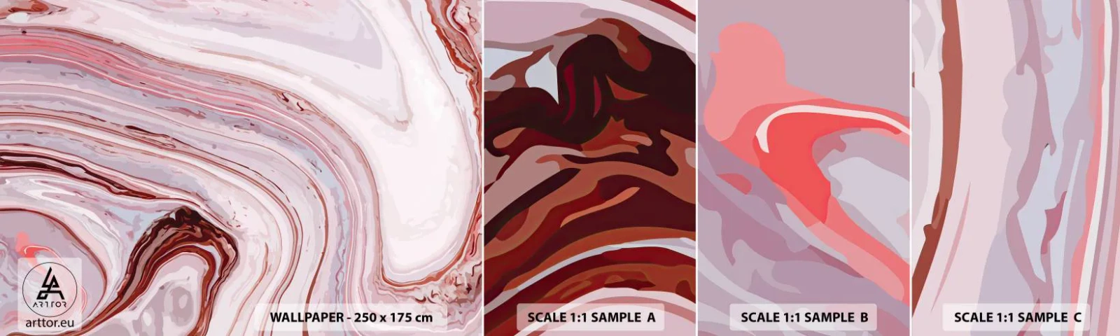 Campione di Fotomurale Adesivo Deluxe Sticker - Dritto, poi a destra in basso - Astrazione, Pezzo, Modello moderno - 100x30 cm