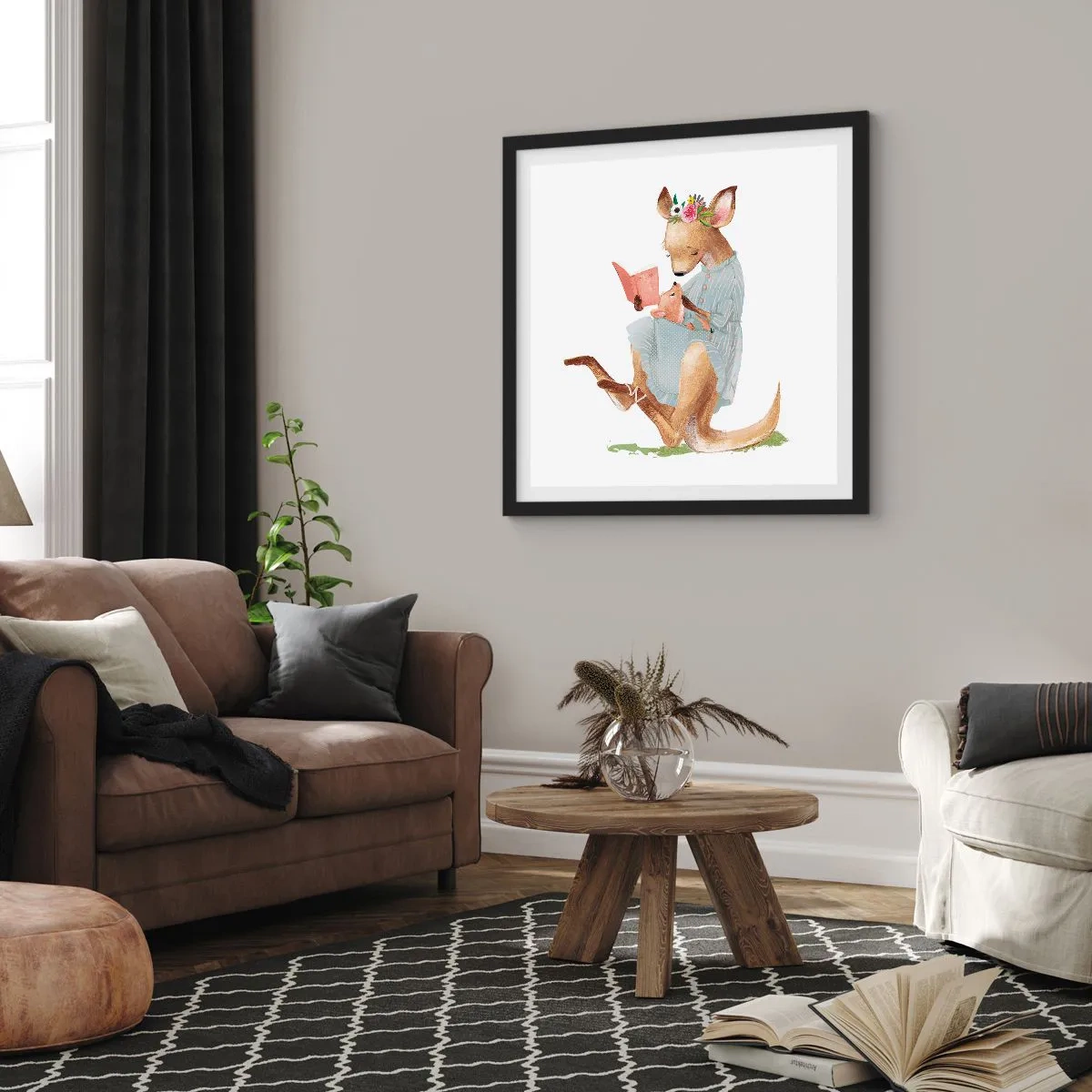 Poster in cornice nera - Mamma, leggimi - 40x40 cm