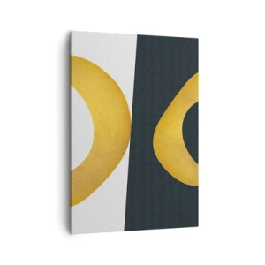 Quadro su tela - Stampe su Tela - Forme geometriche in oro su sfondo bianco e scuro - 50x70cm - Iniziamo dall'oro - Decorazione murale moderna per soggiorno e camera da letto ARTTOR