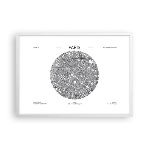 Poster in cornice bianca - Anatomia di Parigi - 70x50 cm