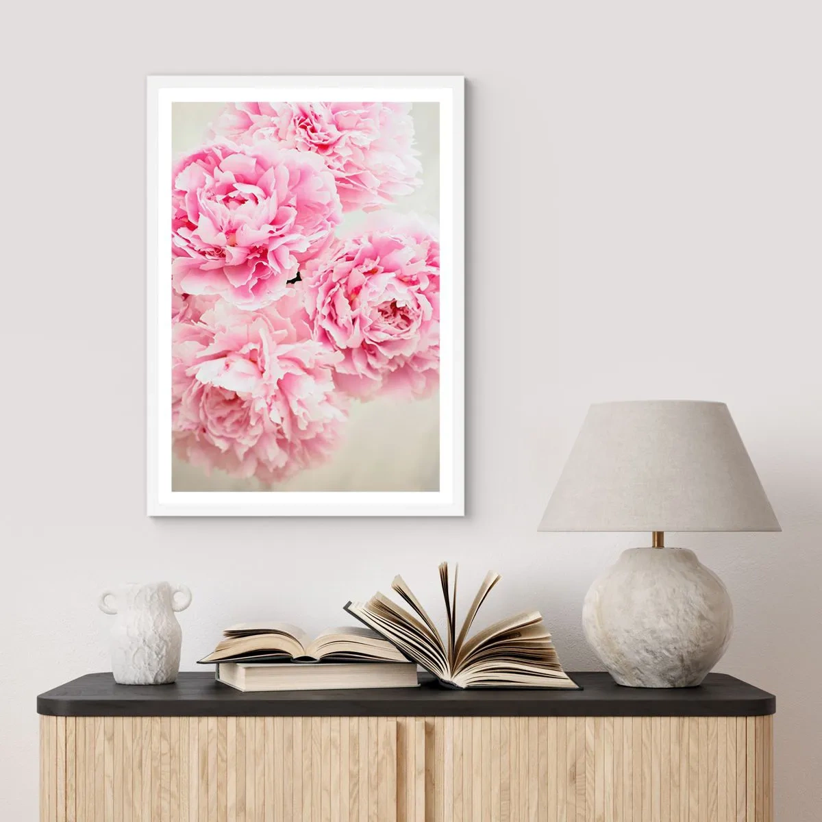 Poster in cornice bianca - Nel fasto rosa - 50x70 cm