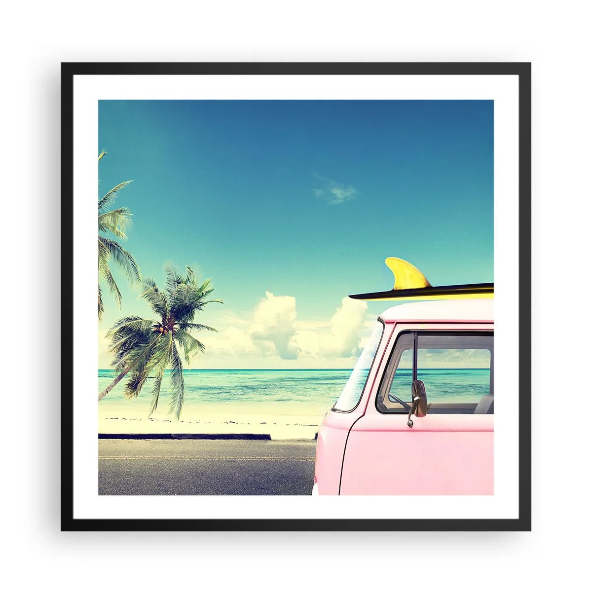 Poster in cornice nera - Tempo di vacanze - 60x60 cm
