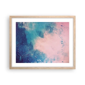 Poster in cornice rovere chiaro - Abbracci nel blu - 50x40 cm