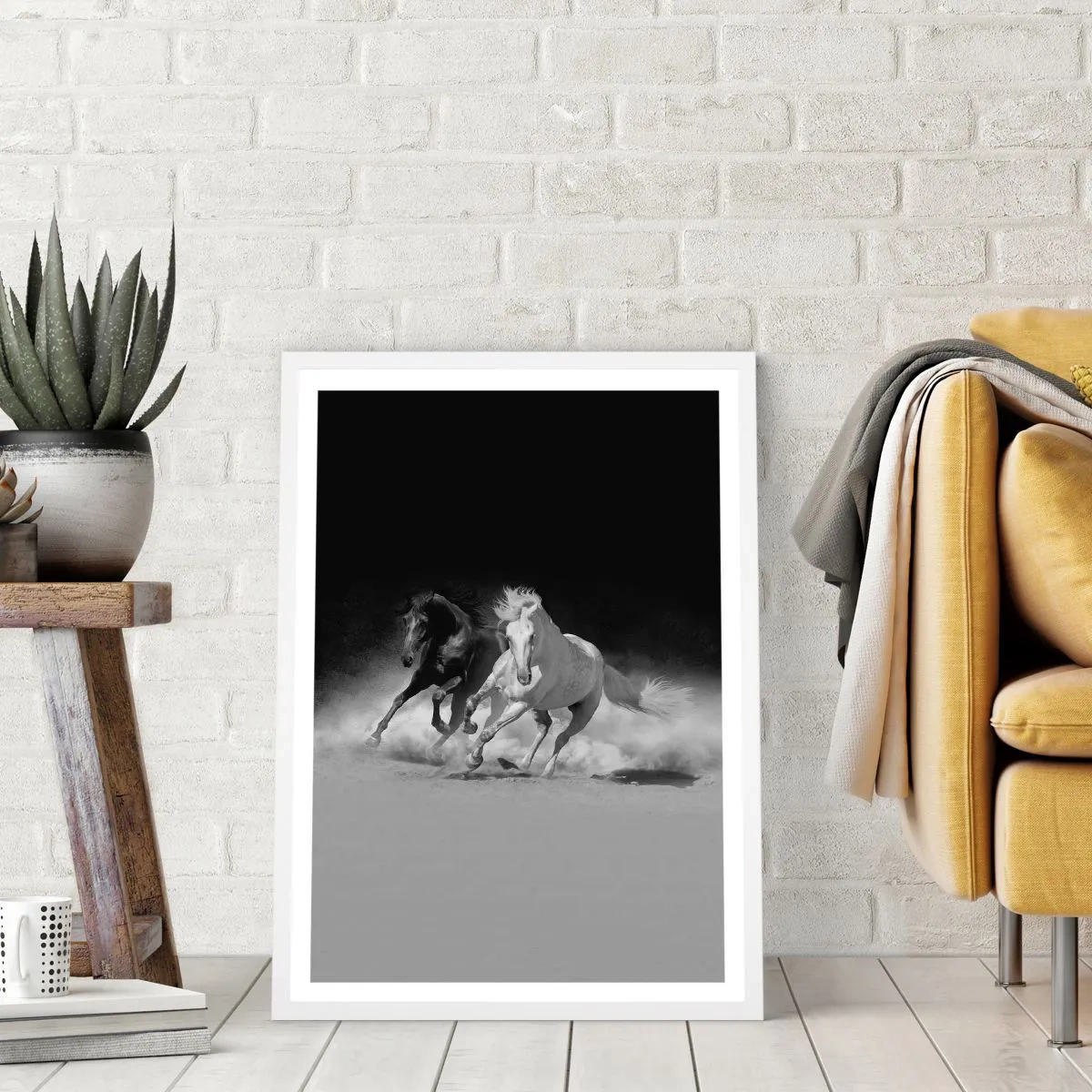 Poster in cornice bianca - Il galoppo della libertà - 70x100 cm