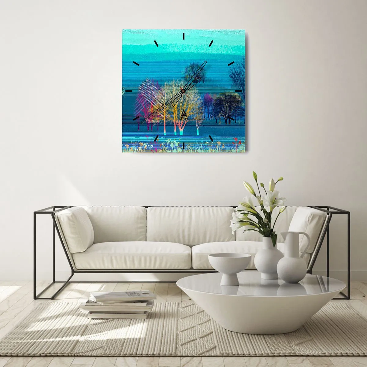 Orologio da parete - Orologio in Vetro - Paesaggio pettinato - 30x30 cm