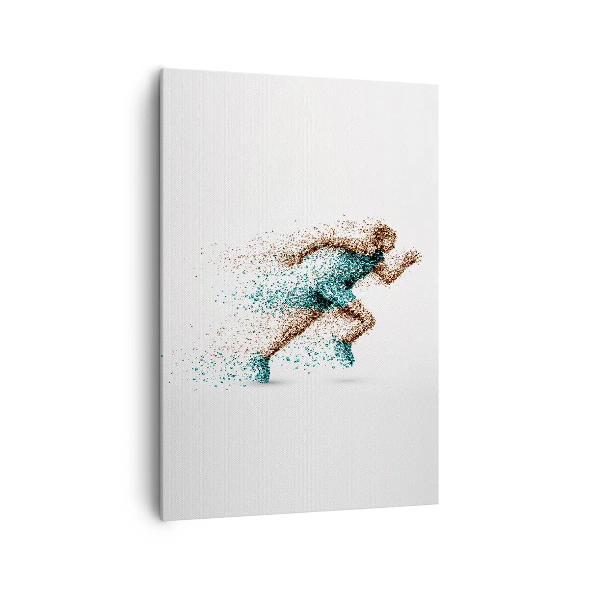 Quadro su tela - Stampe su Tela - Una figura dinamica di corridore composta da minuscole particelle - 70x100cm - La vita è una corsa - Decorazione murale moderna per soggiorno e camera da letto ARTTOR