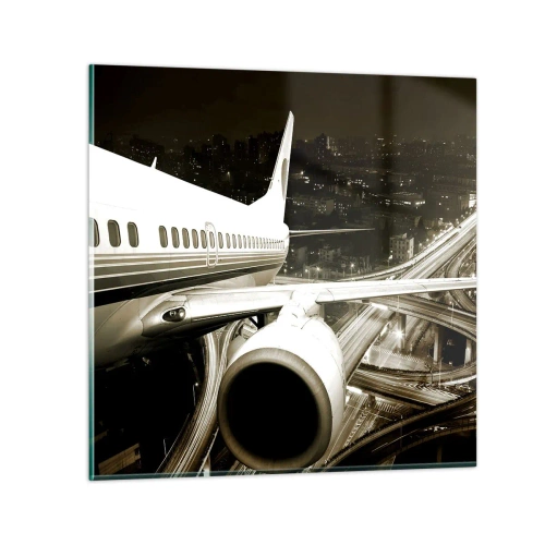 Quadro su vetro - Volare di notte - 30x30 cm