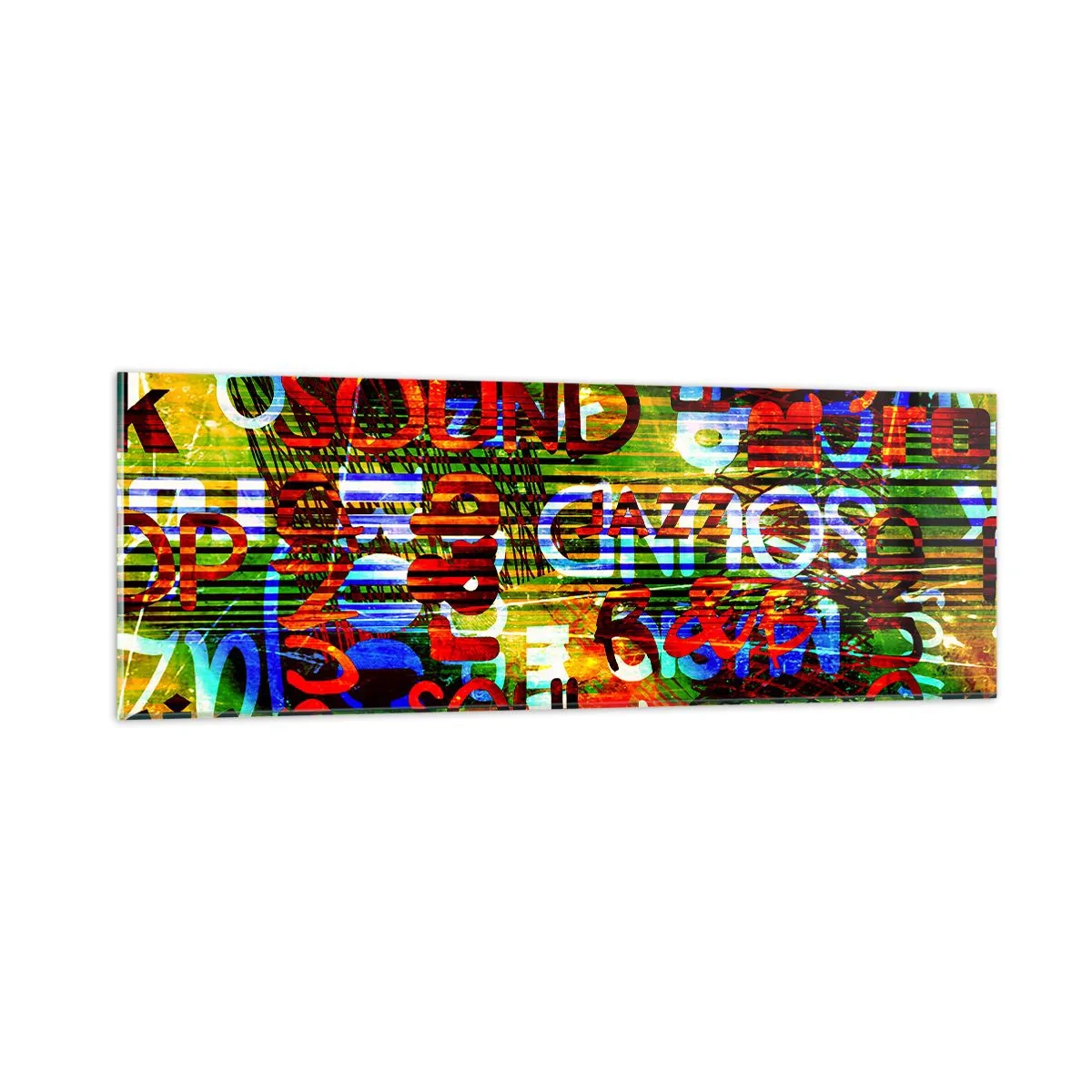 Quadro su vetro - Tutti i colori del suono - 90x30 cm