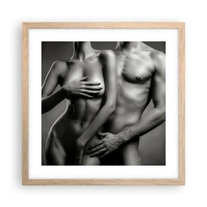 Poster in cornice rovere chiaro - Adamo ed Eva - 40x40 cm