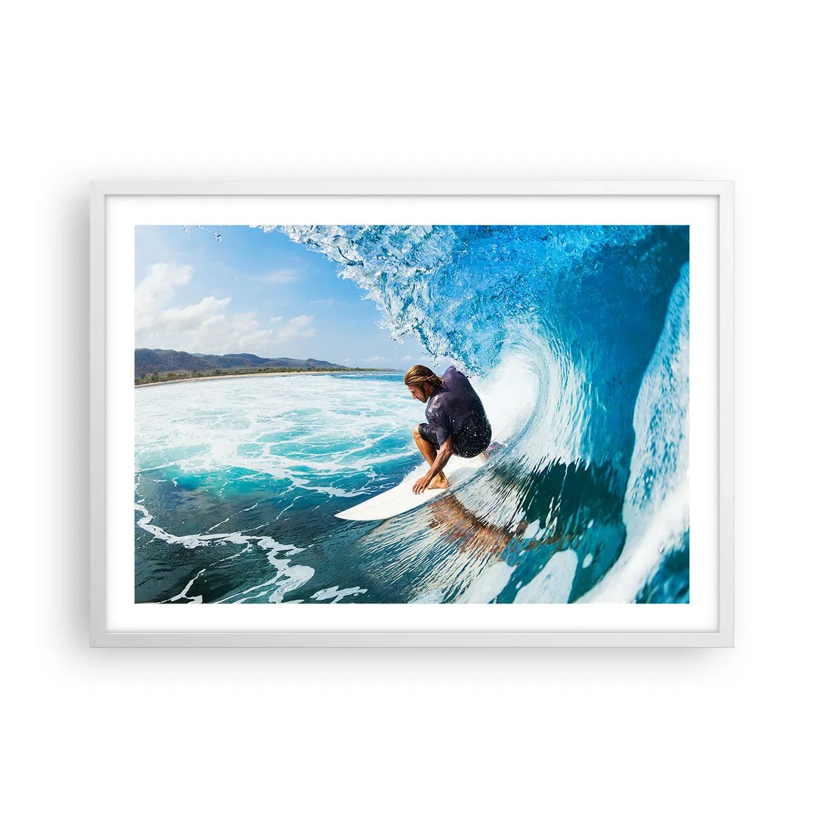 Poster in cornice bianca - Ballando con le onde - 70x50 cm