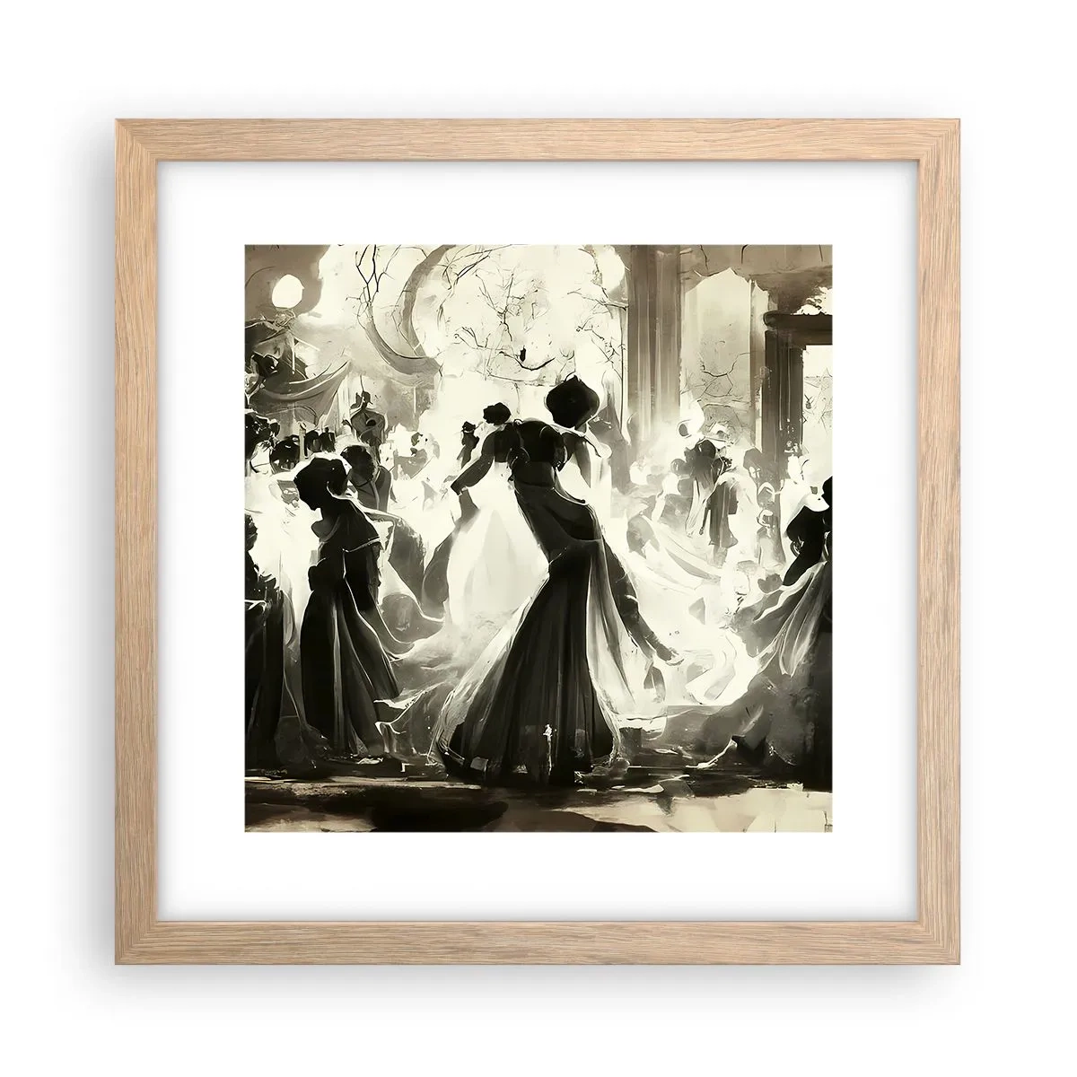 Poster in cornice rovere chiaro - Il gran ballo in maschera - 30x30 cm