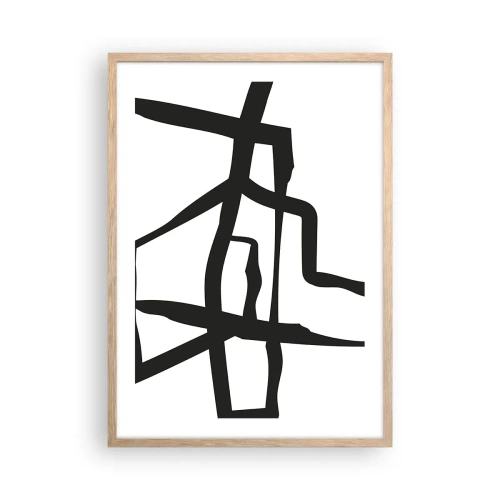 Poster in cornice rovere chiaro - Struttura bianca e nera - 50x70 cm