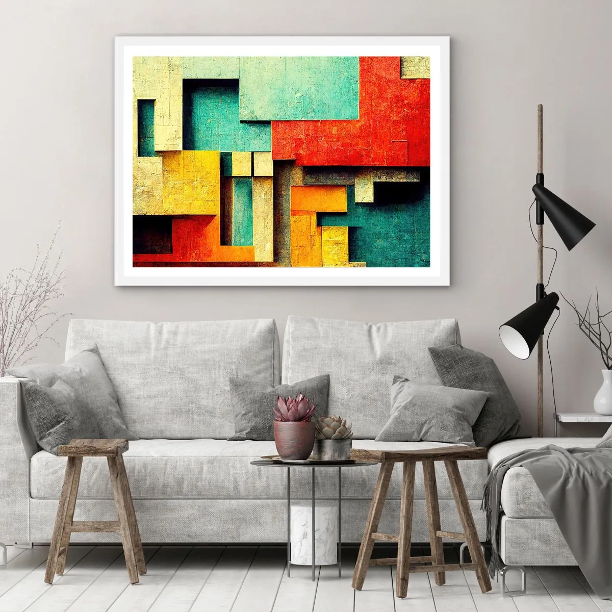 Poster in cornice bianca - Il festival degli angoli retti - 91x61 cm