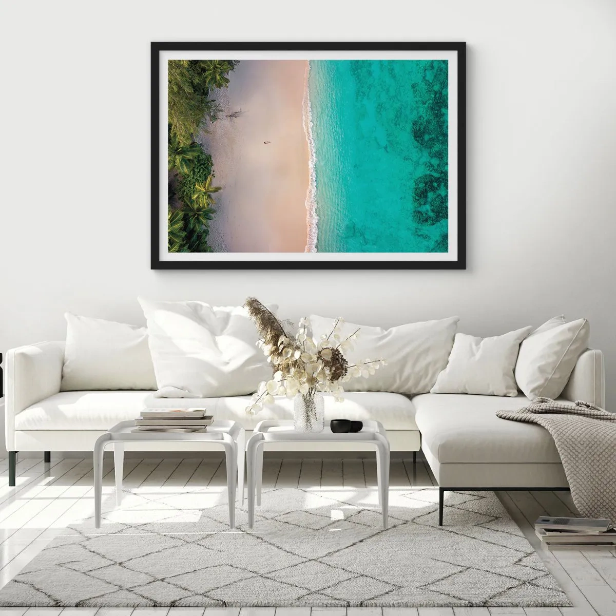 Poster in cornice nera - Spiaggia del paradiso - 50x40 cm
