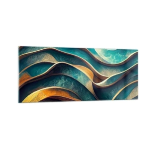 Quadro su vetro - I meandri del blu - 100x40 cm