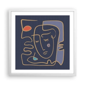 Poster in cornice bianca - Pensierosa - 50x50 cm