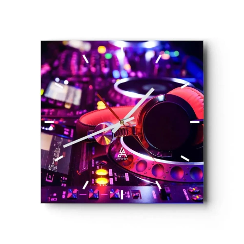 Orologio da parete - Orologio in Vetro - Prima che inizi la festa - 40x40 cm