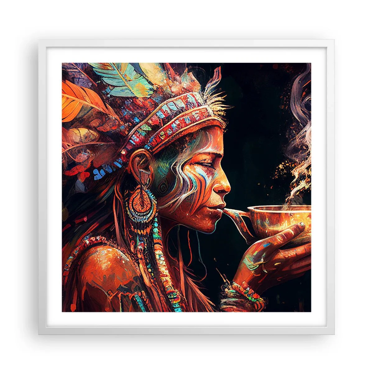 Poster in cornice bianca - Rituale magico - 60x60 cm