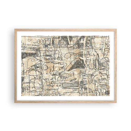 Poster in cornice rovere chiaro - In attesa di essere decifrato - 70x50 cm