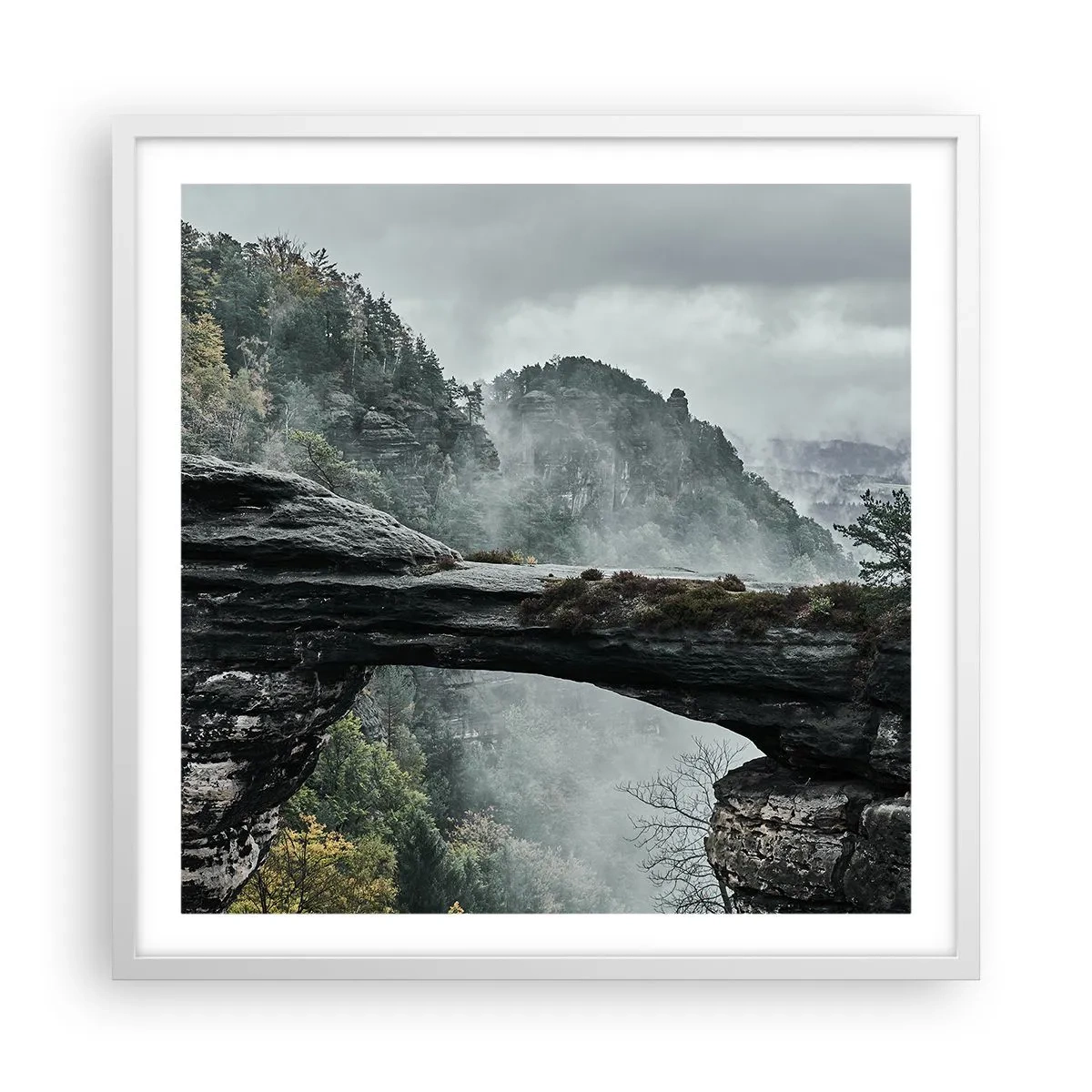 Poster in cornice bianca - Qui inizia l'avventura - 60x60 cm