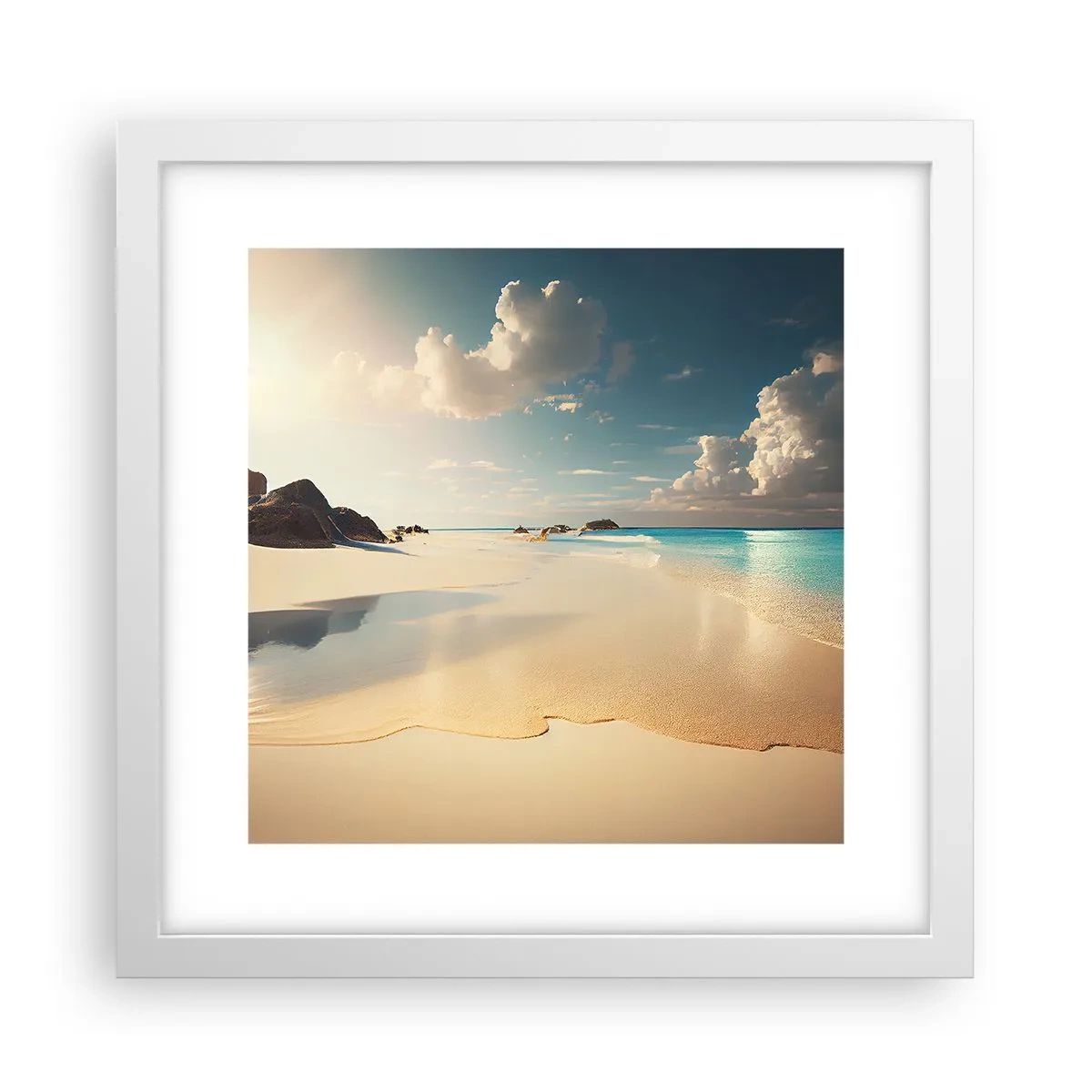 Poster in cornice bianca - Giornata ideale - 30x30 cm