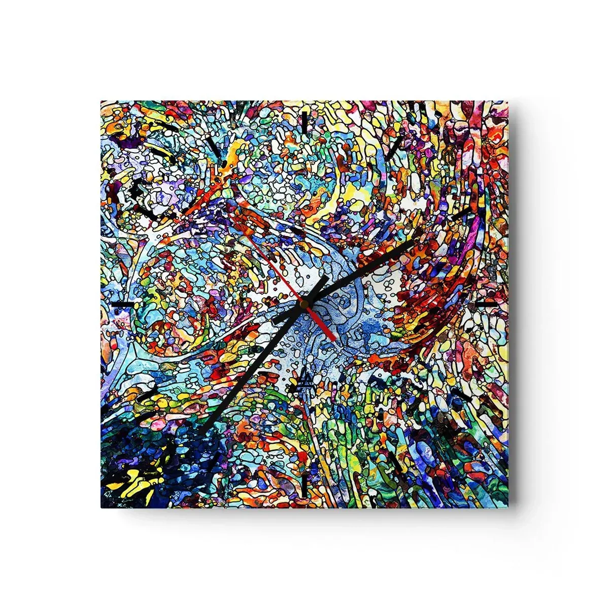 Orologio da parete - Orologio in Vetro - Vetrate a gocce - 40x40 cm
