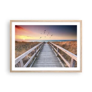 Poster in cornice rovere chiaro - Spazio per volare - 70x50 cm