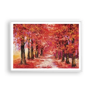 Poster in cornice bianca - Impressione d'autunno - 100x70 cm