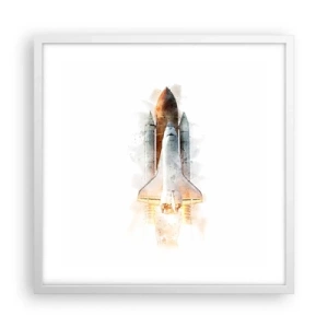 Poster in cornice bianca - La partenza degli esploratori - 50x50 cm