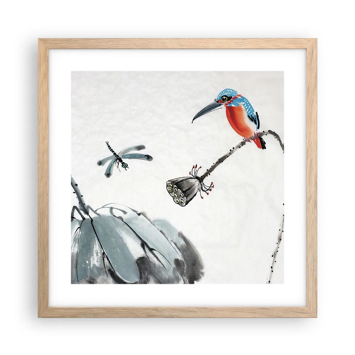 Poster in cornice rovere chiaro - La vita del prato - 40x40 cm