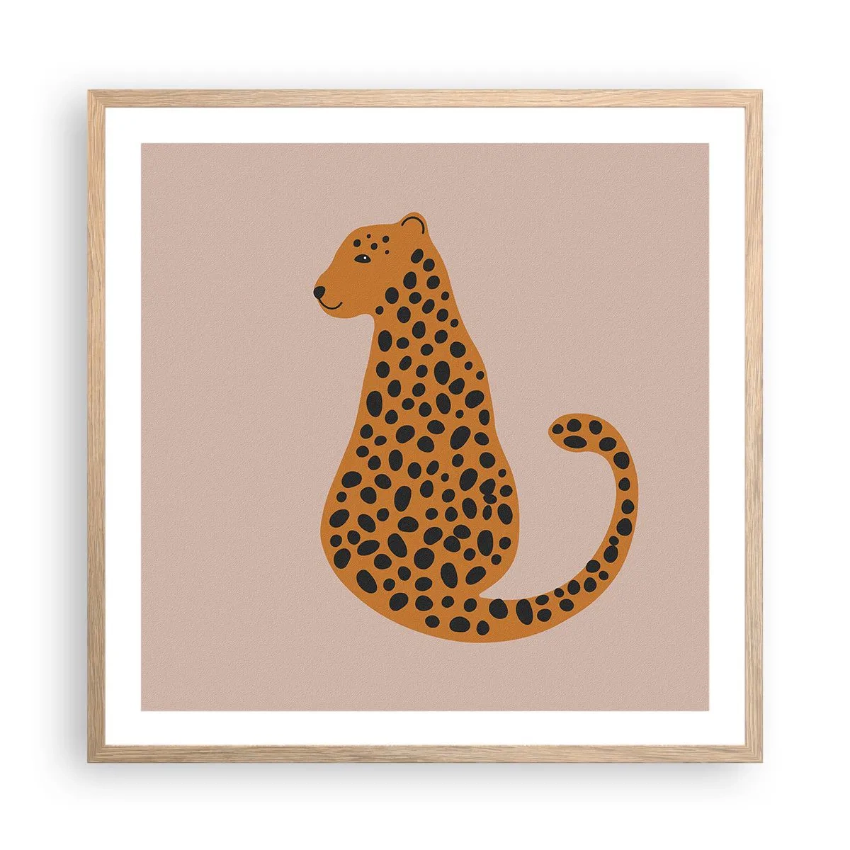 Poster in cornice rovere chiaro - Il leopardo è un motivo di moda - 60x60 cm