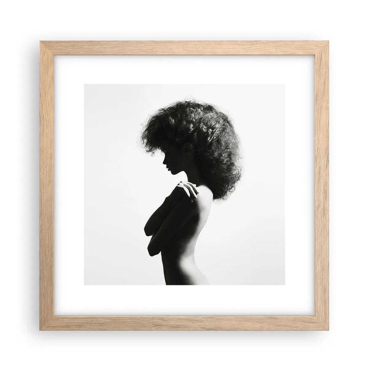 Poster in cornice rovere chiaro - Come un fiore su un gambo snello - 30x30 cm