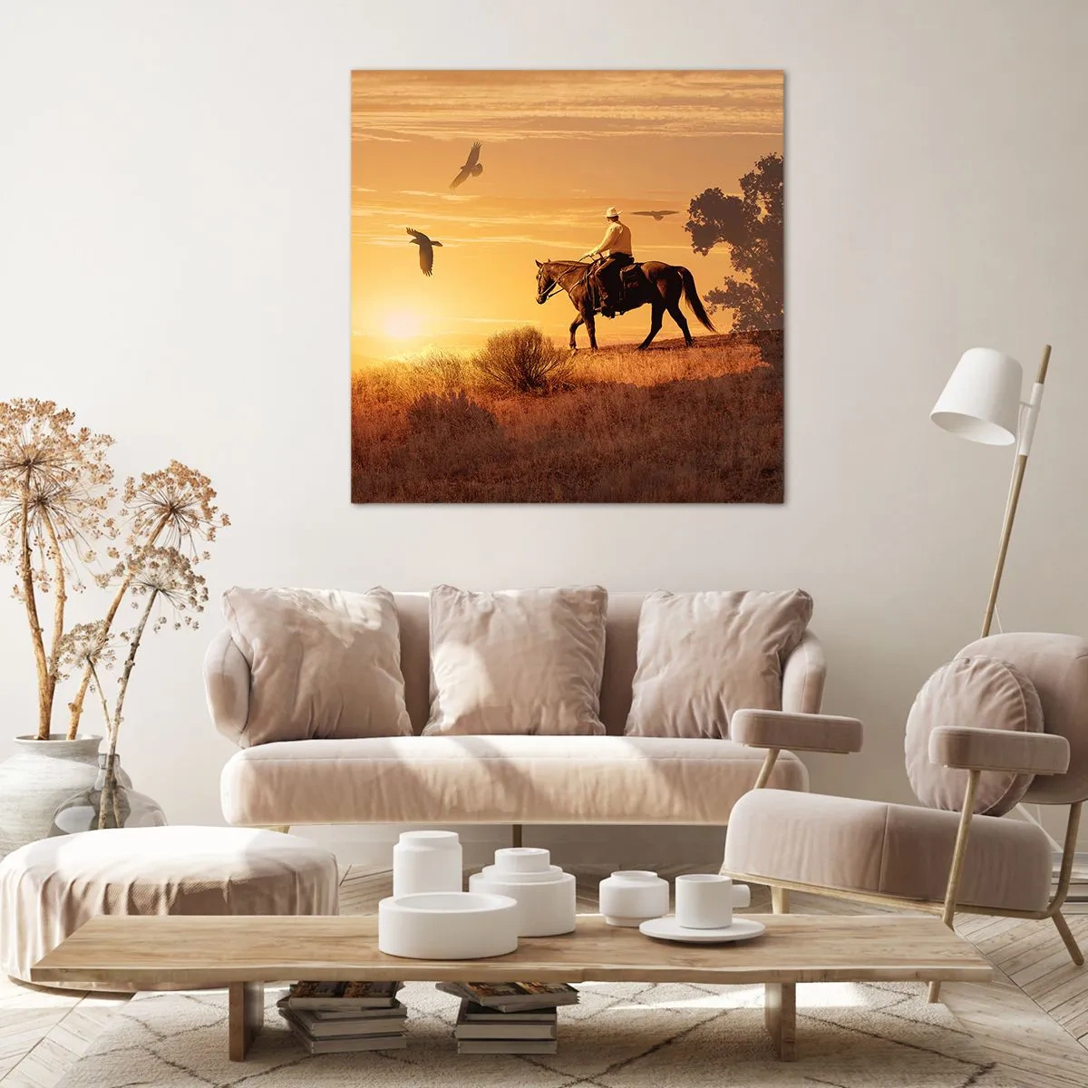 Quadro su tela - Stampe su Tela - Da solo nella prateria - 30x30 cm