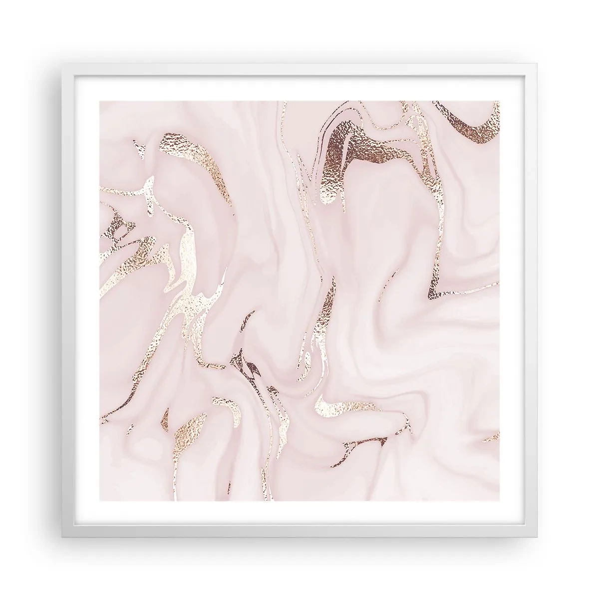 Poster in cornice bianca - Nella follia rosa - 60x60 cm