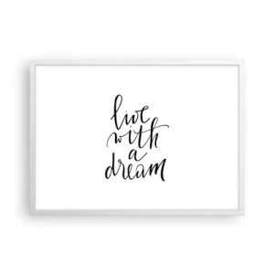 Poster in cornice bianca - Of course - 70x50 cm