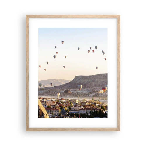 Poster in cornice rovere chiaro - Come navi nel cielo - 40x50 cm
