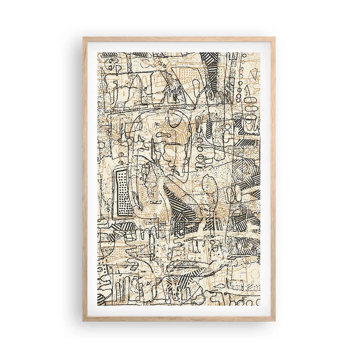 Poster in cornice rovere chiaro - In attesa di essere decifrato - 61x91 cm